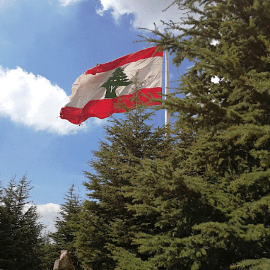 The First Lebanese Flag Podium